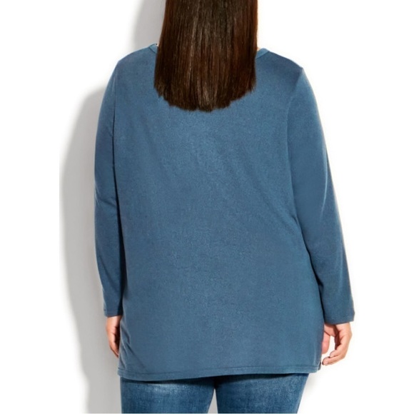 Nwt AVENUE Opal Hacci Knit Top Steel Size 16 (R02.5) - Picture 5 of 8